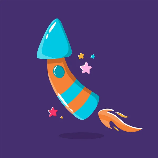 Cartoon Cute Animals Baby Card Invitation Rocket Space Cosmos Design — Stok Vektör