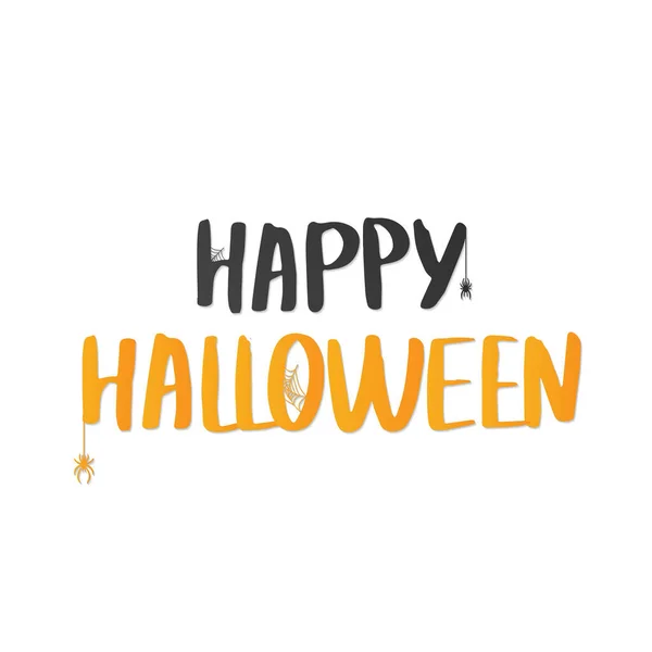 Gelukkige Halloween Belettering Vakantie Kalligrafie Met Spin Web Voor Banner — Stockvector