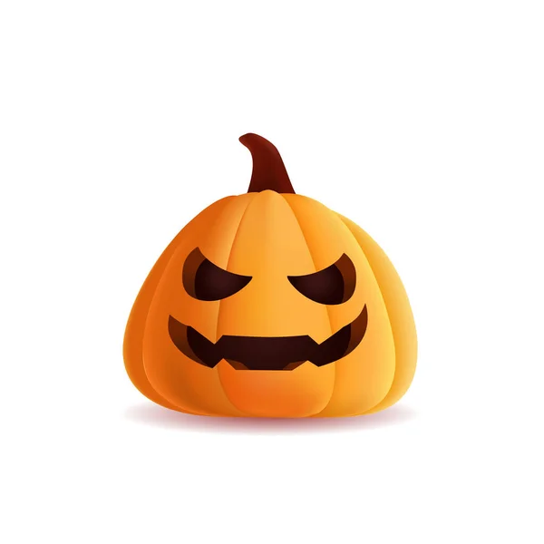 Diseño Calabazas Realistas Con Caras Halloween Para Diseño Plantilla Banner — Vector de stock