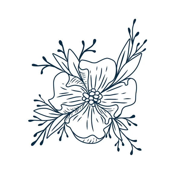Illustration Outline Flower Sketch Tattoo Vector Illustration Tattoo — Stock vektor