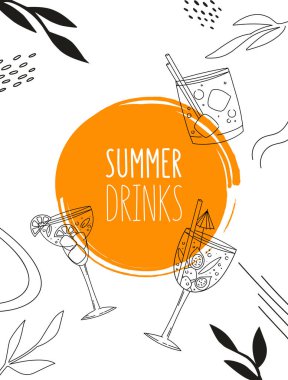 Renkli gözlüklü menü ya da kafe için poster tasarımı şablonu. Doku brusher Tasarımı