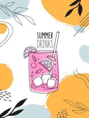 Renkli gözlüklü menü ya da kafe için poster tasarımı şablonu. Doku brusher Tasarımı