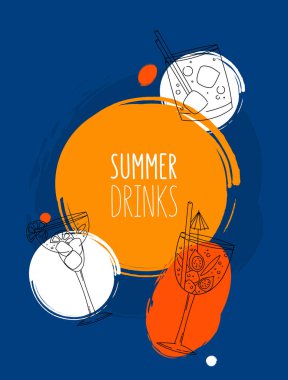 Renkli gözlüklü menü ya da kafe için poster tasarımı şablonu. Doku brusher Tasarımı