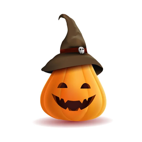 Halloween Pumpkin Realistic Heat Isolated White Your Design — Vetor de Stock