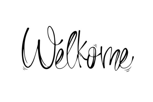 Handwritten Welcome Greeting Card Your Design Vector Illustration — стоковый вектор