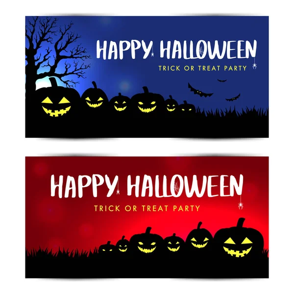 Halloween Banner Flyer Design Template Offer Party Horror Vector Illustration — Vector de stock