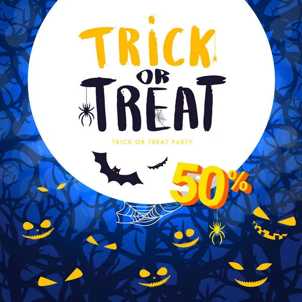 Halloween Banner Flyer Design Template Offer Party Horror Vector Illustration — Stockvektor