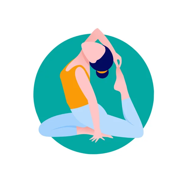 Yoga Meditation Sports Gymnastics Fitness Relaxation Vector Illustration Yoga Poses — Stockvektor