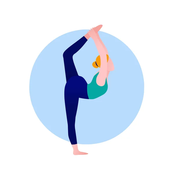 Yoga Meditation Sports Gymnastics Fitness Relaxation Vector Illustration Yoga Poses — Stockvektor