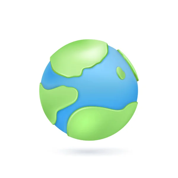 Cartoon Planet Earth White Background Planet Earth Day Environment Day — Vector de stock