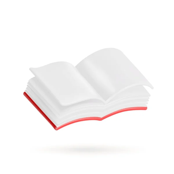 Open Book Diary White Paper Blank Pages Bookmark Vector Icon — Vector de stock