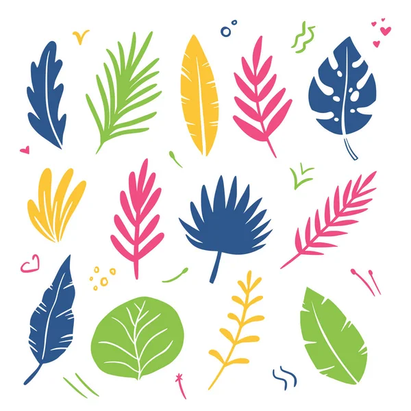 Element Summer Herbal Leaves Template Design Wallpaper Print Vector Illustration — Vettoriale Stock
