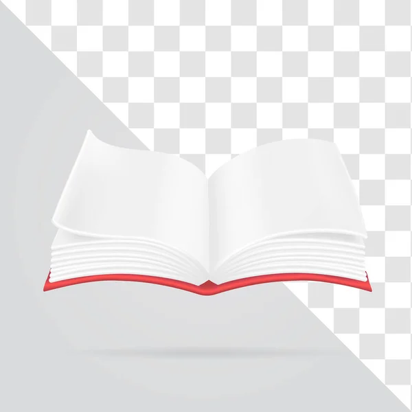 Open Book Diary White Paper Blank Pages Bookmark Vector Icon — Vector de stock