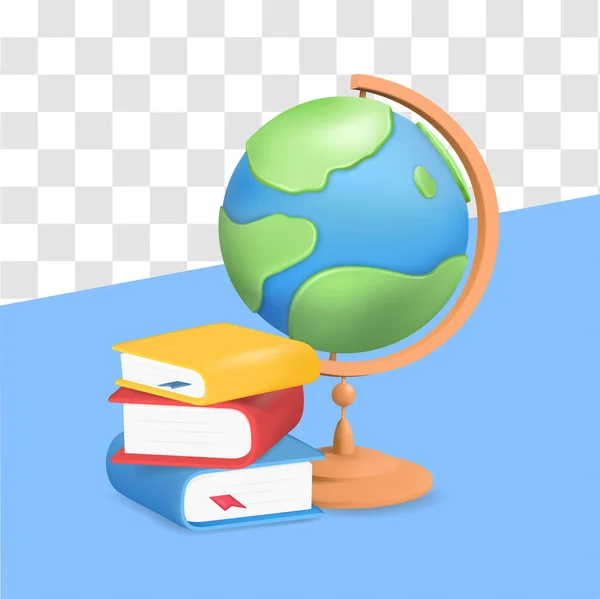 Education School Globe Books Learning Icons Learning Vector Illustration — Stockový vektor