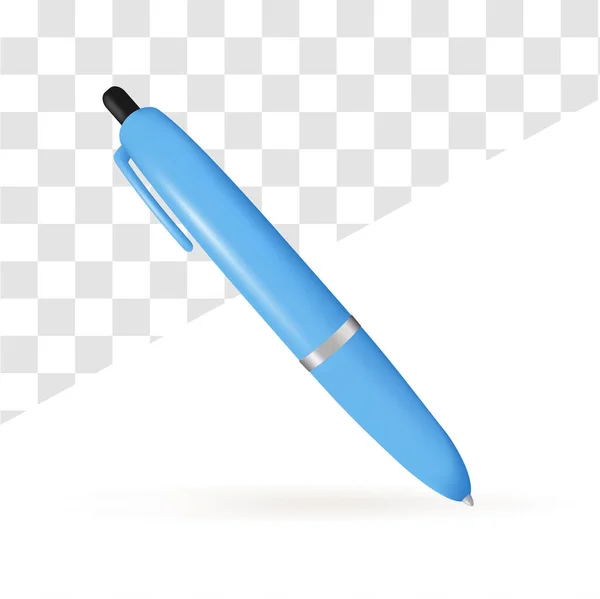 Realistic Blue Pencil Line Isolated White Background Vector Imitation Object — Image vectorielle