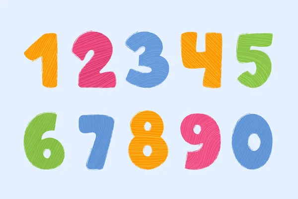 Πολύχρωμο Αριθμούς Κινουμένων Σχεδίων Για Παιδιά Πρότυπο Κάρτα Γενεθλίων Εικονογράφηση — Διανυσματικό Αρχείο