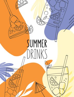 Renkli gözlüklü menü ya da kafe için poster tasarımı şablonu. Doku brusher Tasarımı