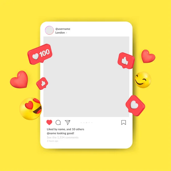 Uçan Emoji Reaksiyonlu dijital gerçekçi akıllı telefonlar. Akıllı telefon Mockup. Vektör illüstrasyonu