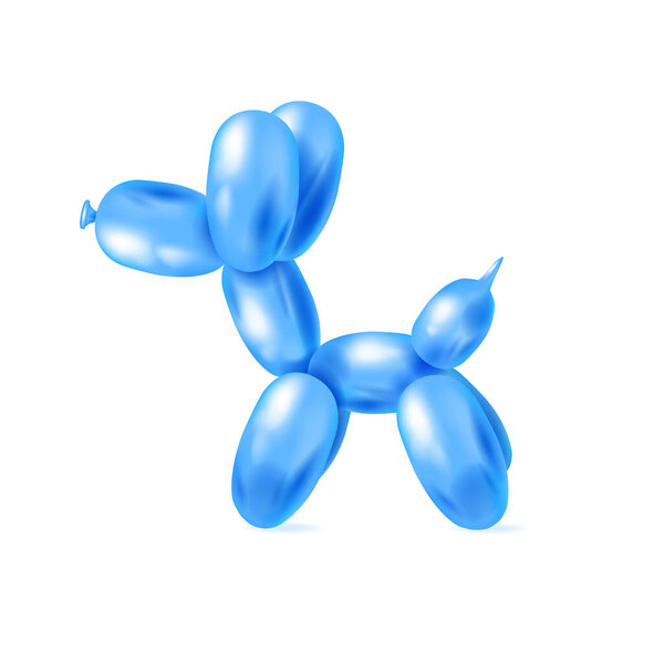 Animal balloon colorful blue dog poodle illustration isolated on white background vector eps 10