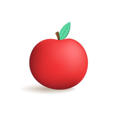 Kırmızı Elma Emoji Vektör Tasarımı. Sağlıklı Gıda Sanatı İllüstrasyonu Tarım Ürünleri. Vektör