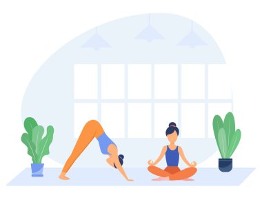 Ofisteki insanlar yoga ve meditasyon yapıyor. Menajerler iş arasında nilüfer çiçeği pozu vererek egzersiz ve meditasyon yapıyorlar. Farkındalık, iş ve rahatlatıcı kavramlar için kullanılabilir