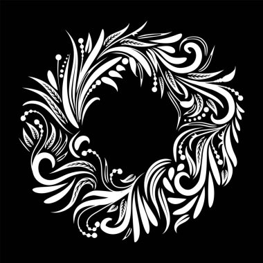 Etnik altın folyo yüzük, çelenk sembolü dövme tasarımı. Baskı için, posterler için. Vektör illüstrasyonu