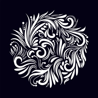 Etnik altın folyo yüzük, çelenk sembolü dövme tasarımı. Baskı için, posterler için. Vektör illüstrasyonu