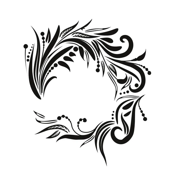 Bague Feuille Ethnique Dessin Tatouage Symbole Couronne Utilisez Pour Imprimer — Image vectorielle