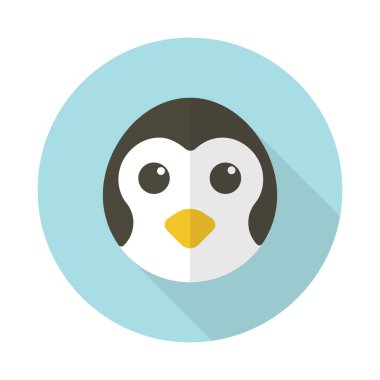 Penguen baş simgesi tasarımı.