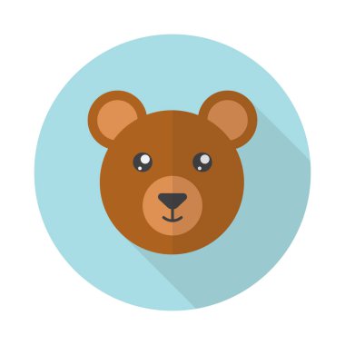 Gülen kahverengi ayı yüz simgesi tasarımı.