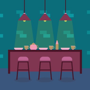 Yemek odası vektör tasarımı.