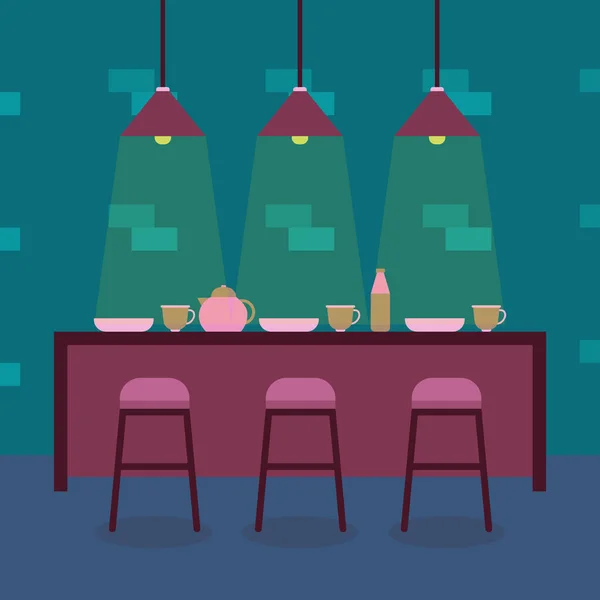 Dining Room Vector Design — ストックベクタ