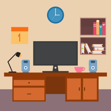 Simple Office Room Interior Design.