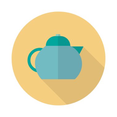 Simple flat design kitchen teapot.