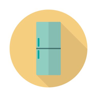 Simple flat design kitchen refrigerator.