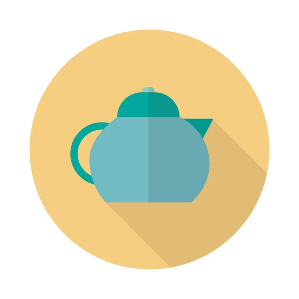 Simple Flat Design Kitchen Teapot — Stock Vector