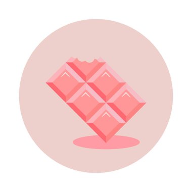 Illustration of strawberry chocolate bar. Dessert vector design.