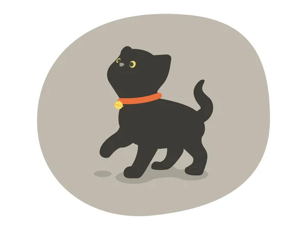 Illustration Black Cat Mammal Animal Vector Design — Stock Vector