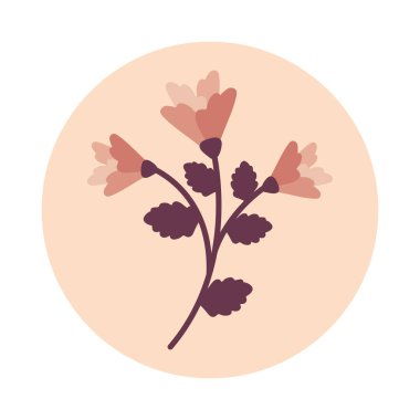 Abstract flower illustration. Design elements for social media, stickers, posters, greeting cards, wall hangings, etc.