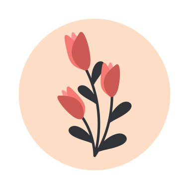 Abstract flower illustration. Design elements for social media, stickers, posters, greeting cards, wall hangings, etc.