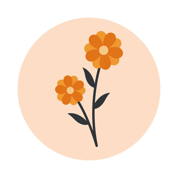 Abstract Flower Illustration Design Elements Social Media Stickers Posters Greeting — Stockvektor