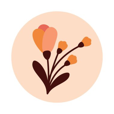 Abstract flower illustration. Design elements for social media, stickers, posters, greeting cards, wall hangings, etc.