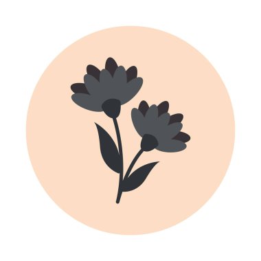 Abstract flower illustration. Design elements for social media, stickers, posters, greeting cards, wall hangings, etc.