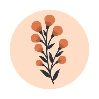 Abstract flower illustration. Design elements for social media, stickers, posters, greeting cards, wall hangings, etc.