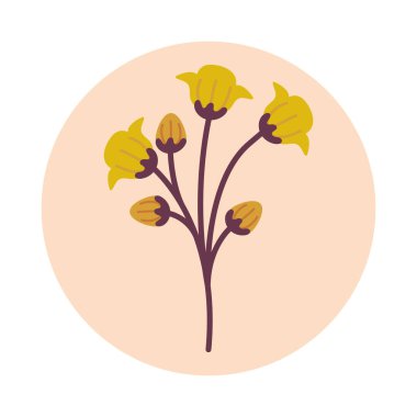 Abstract flower illustration. Design elements for social media, stickers, posters, greeting cards, wall hangings, etc.