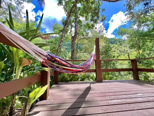 Belize 'de hamak dinleniyor.