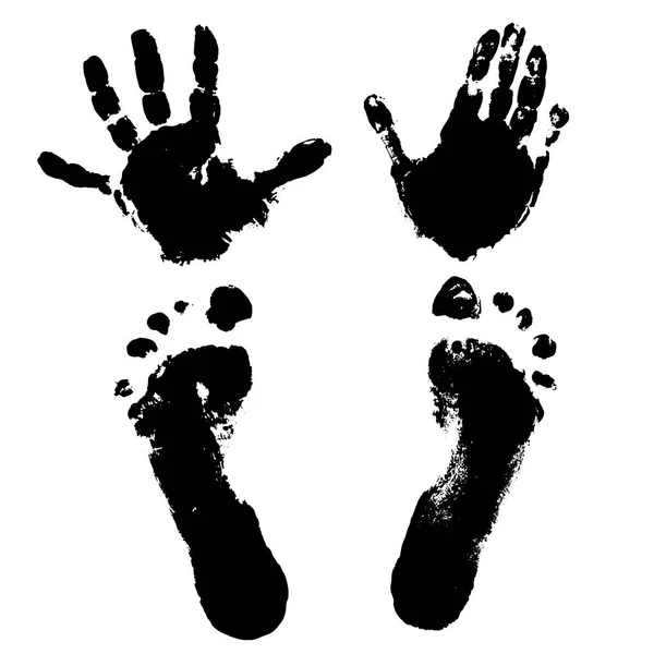 儿童的手印和脚印 矢量说明 — 图库矢量图片