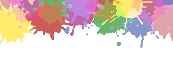 Bannière Avec Éclaboussures Colorées Lumineuses Haut Fond Illustration Vectorielle — Image vectorielle