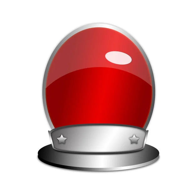 Logo Companiei Miniaturale Plasat Masă Sau Decor Roșu — Fotografie, imagine de stoc