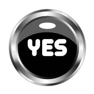 Lüks bir 3D siyah dairesel düğmenin çizimi.